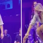 Oeps: Chantal Janzen laat meer zien dan verwacht na sprong in korte jurk