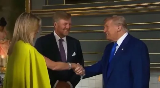 Koninklijk ontvangst voor Trump bij NAVO-top: Willem-Alexander, Máxima en Amalia verwelkomen Amerikaanse president