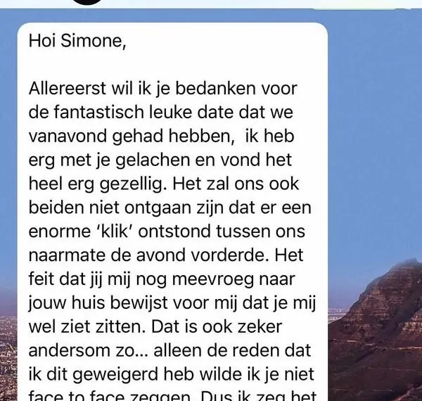 Man gaat op een leuke Tinderdate, maar krijgt een flinke trap na als hij thuis is