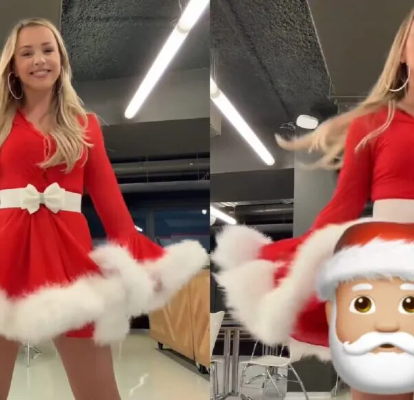 Emma Heesters toont Kerst-outfit op Eerste Kerstdag en laat daarbij iets teveel zien!
