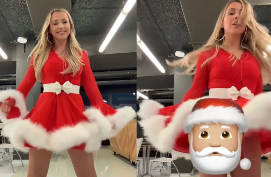 Emma Heesters toont Kerst-outfit op Eerste Kerstdag en laat daarbij iets teveel zien!