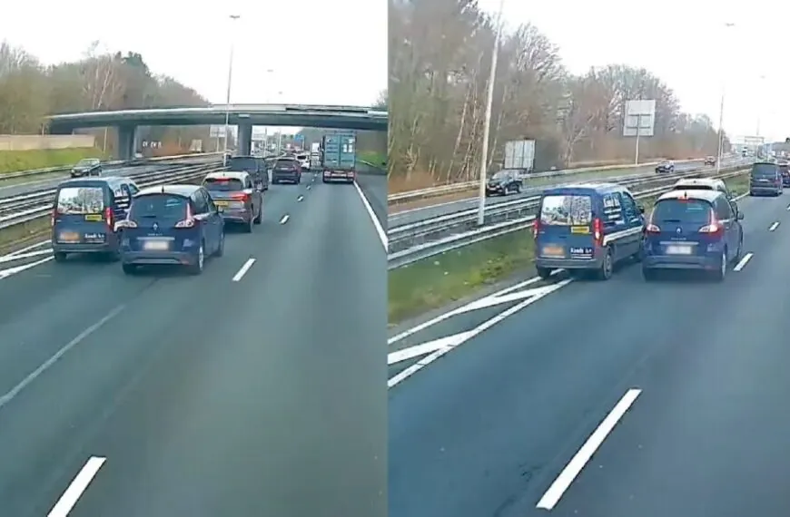 Automobilist gunt invoegend busje geen centimeter maar kan makkelijk naar rechts