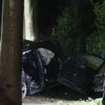 Auto met vijf minderjarige jongeren knalt tegen twee bomen